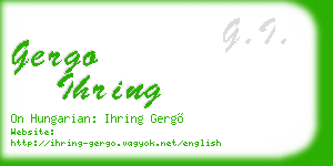 gergo ihring business card
